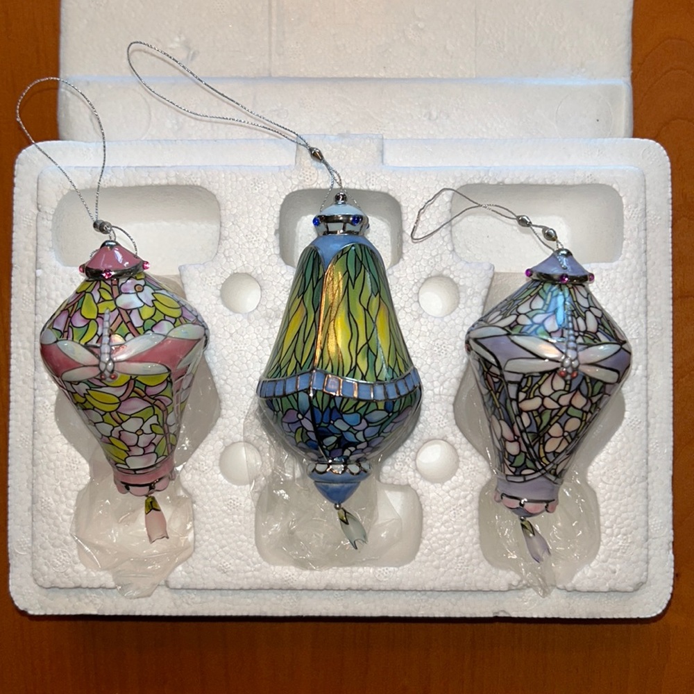 The Bradford Exchange Ornaments from “Tiffany Heirloom” collection - set of 3